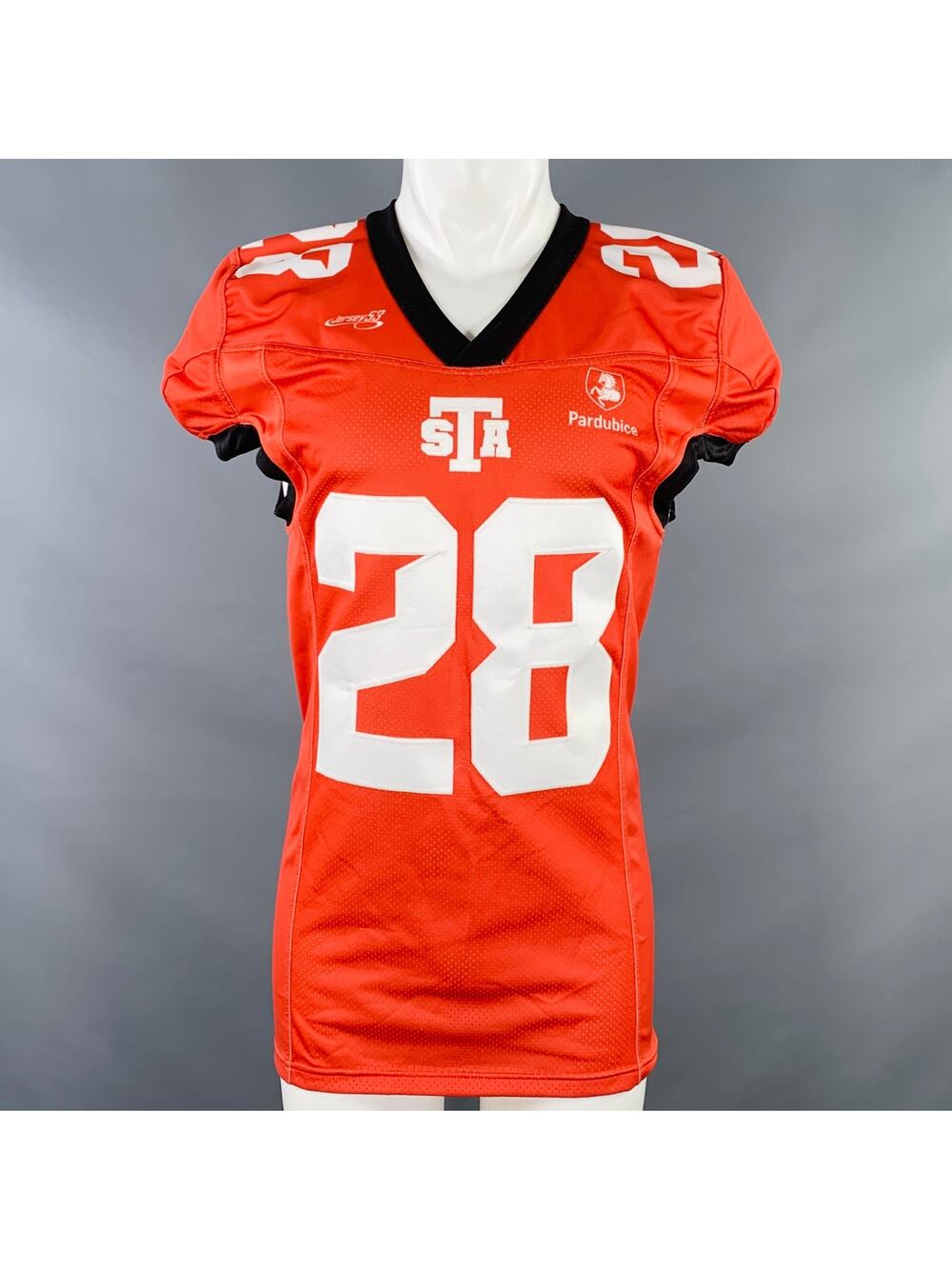 NO BRAND Size S Red Black Polyester Athletic Jersey T-shirt